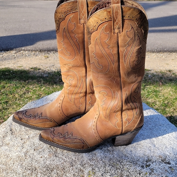 Ariat Dress Boots 9.5 Tan Multi - Picture 6 of 7
